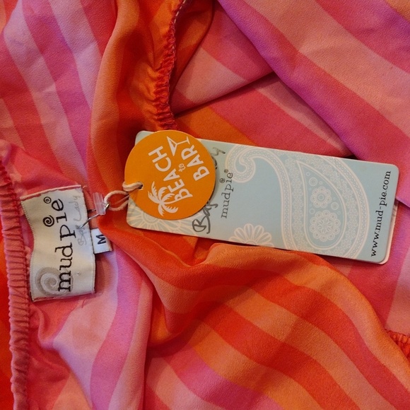 NWT MUD PIE Bag Lady "McCay Wrap " Sophia 3-Way Dress Size Medium, Pink & Orange - Picture 5 of 9